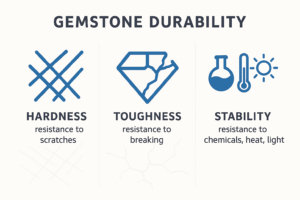 An infographic of gemstone durability.