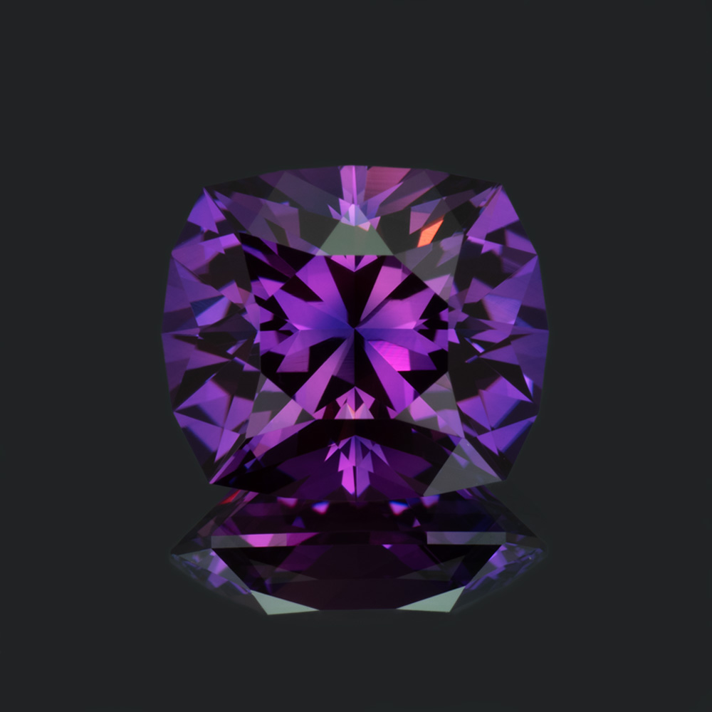 An image of a lab-created purple sapphire.